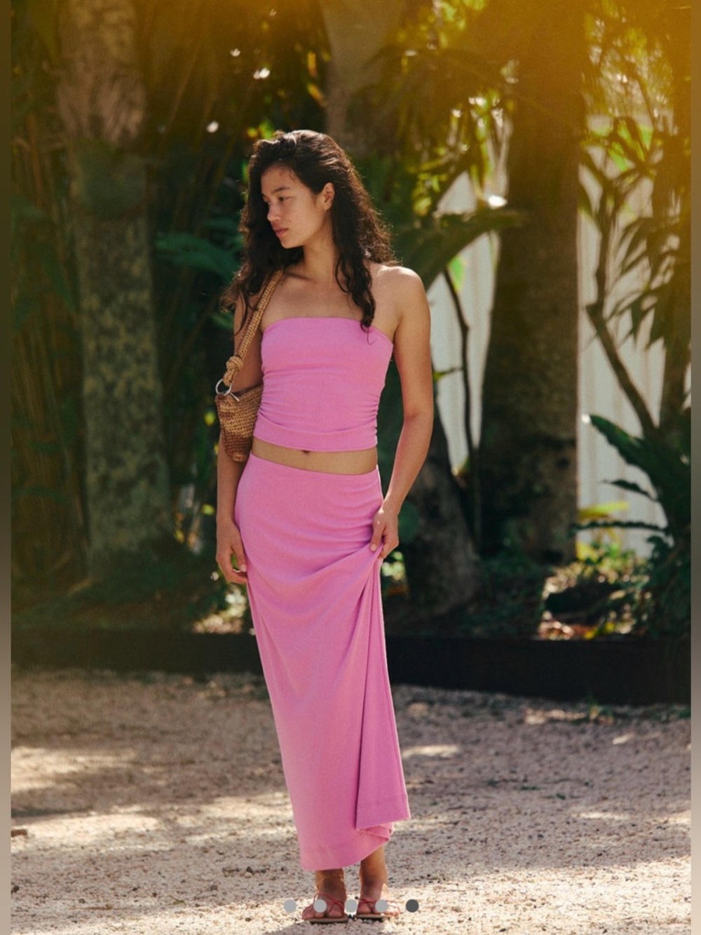 Free People Good Feels Magenta Tube Top in Wisteria Size M NWT